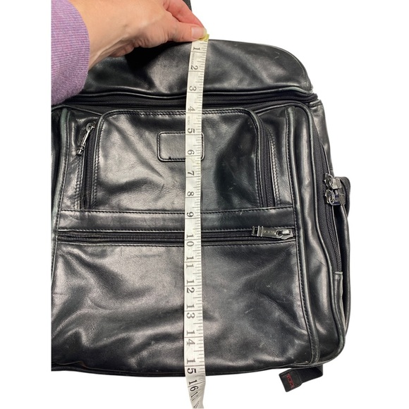 Tumi Black leather Backpack with Adjustable Straps and Durable Design - Picture 13 of 13